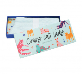 Sock Gift Box - Crazy Cat Lady