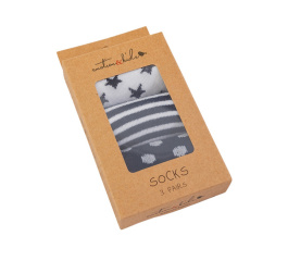 Emotion and Kids Baby Socks 3 Pairs - Navy Blue Spots and Stars