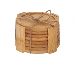 Bala Bamboo Coaster Set with Holder