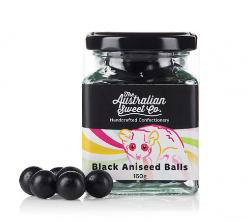 Australian Sweet Co Black Aniseed Balls 160g