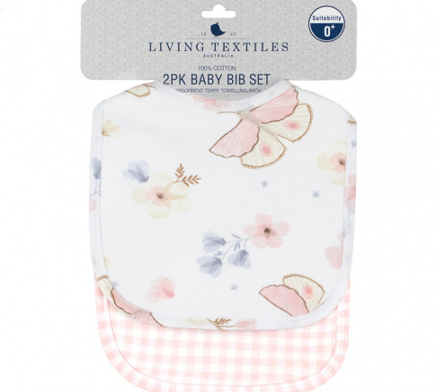 Living Textiles 2 Pack Bib Set - Butterfly