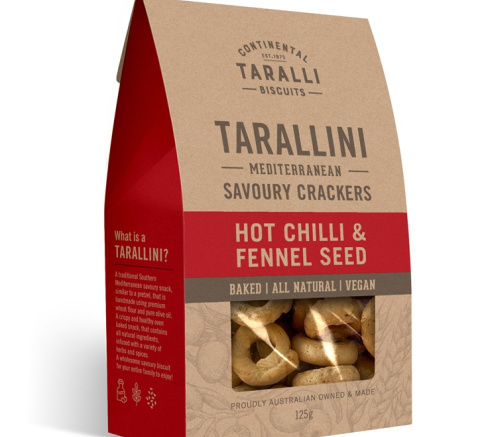 Taralli Biscuits Tarallini Hot Chilli and Fennel 125g