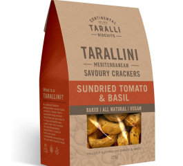 Taralli Biscuits Tarallini Sundried Tomato and Basil 125g