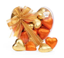 Chocolate Gems Gift of Hearts Autumn Gold and Orange 140g