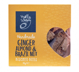 Molly Woppy Ginger Almond and Brazil Nut Biscotti Bites 125g