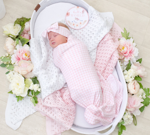 Living Textiles Newborn Gift Set - Pink Gingham