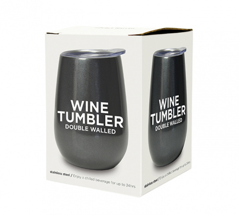 Wine Tumbler Double Walled Gunmetal Grey