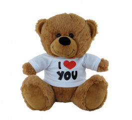 I Love You Bear Brown 23cm