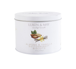 Luken and May Butterburst Biscuit Tin Almond and Vanilla 200g