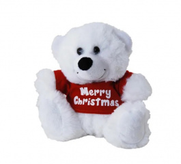 Merry Christmas White Bear 18cm