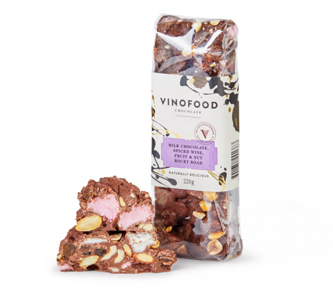 Vinofood Milk Choc, Spiced Wine with Fruit and Nut Rocky Road 220g