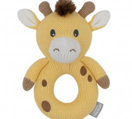 Living Textiles Knitted Ring Rattle - Giraffe