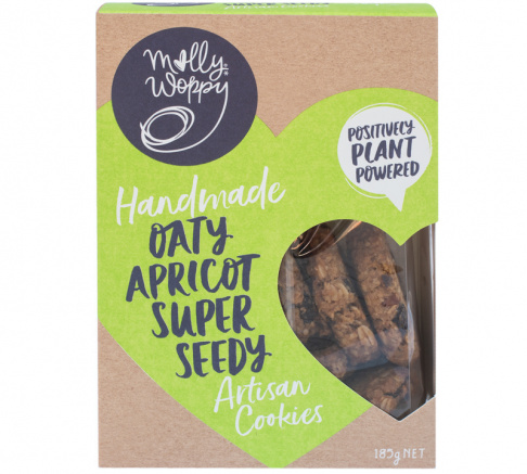 Molly Woppy Boxed Apricot Sultana Super Seed Artisan Cookies 185g