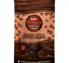 Rhuby Delights Choc Coffee Beans 125g