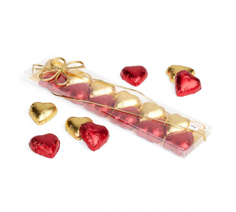 Chocolate Gems Royal Hearts Red and Gold 85g