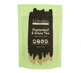 Scrubba Body Peppermint and Green Tea Salt Body Scrub 250g
