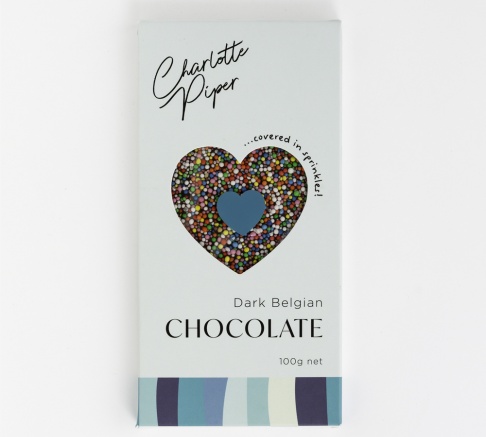 Charlotte Piper Dark Belgian Chocolate with Sprinkles 100g
