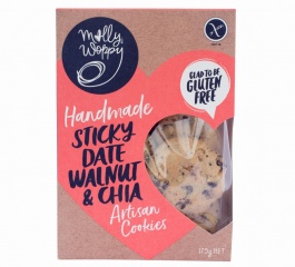 Molly Woppy Boxed Sticky Date Walnut and Chia Artisan Cookies 175g