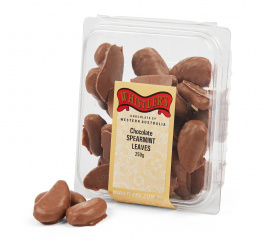 Whistlers Chocolate Coated Spearmint Leaves 250g