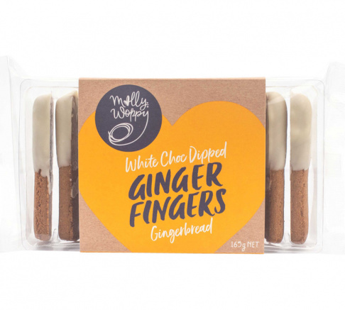 Molly Woppy White Choc Dipped Ginger Fingers 165g
