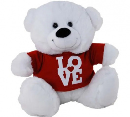 Teddy Bear White with Love Tshirt 23cm