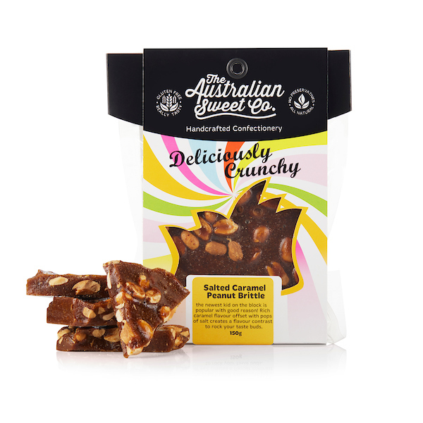Australian Sweet Co Salted Caramel Peanut Brittle 150g Just In Time Gourmet
